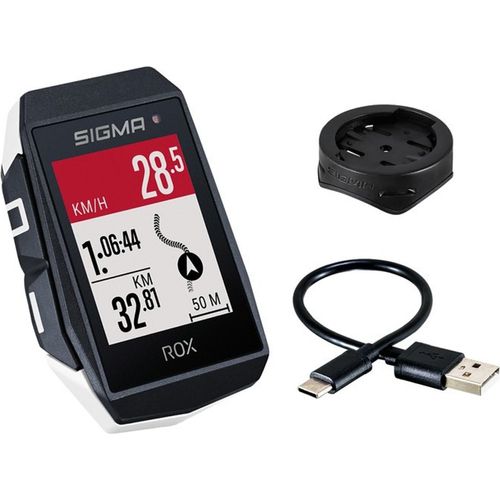 SIGMA Fahrradcomputer Rox 11.1 EVO (inkl Geschwindigkeits Sender), weiß