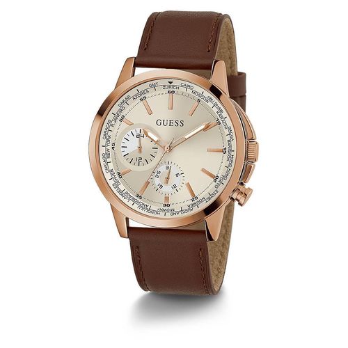 Guess Herren Armbanduhr 44 mm Armband Leder GW0540G4