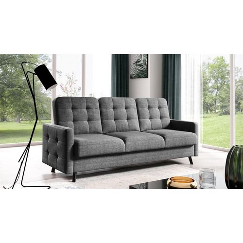 Sofa 3-Sitzer Schlafsofa Designersofa GARNET Stoff Luis Grafit