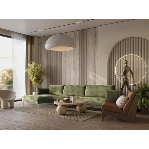 Ecksofa Designersofa MADISON XL Stoff Tender Way Grün Ottomane Links