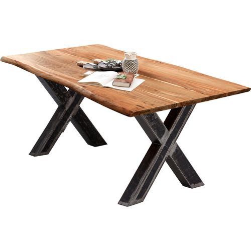 Tisch 220x100 Akazie Metall Holztisch Esstisch Speisetisch Küchentisch Esszimmer
