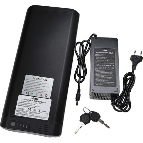 vhbw Akku kompatibel mit Columbus BIG APPLE, eCargo CARGO, eCity COMFORT, eTrekking LIGHT KETTE E-Bike (12 Ah, 36 V, Li-Ion) + Ladegerät - Schwarz