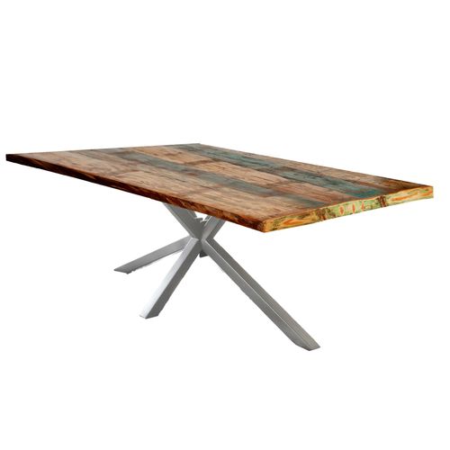 Tisch 200x100 Altholz bunt Metall Holztisch Küchentisch Esstisch Speisetisch