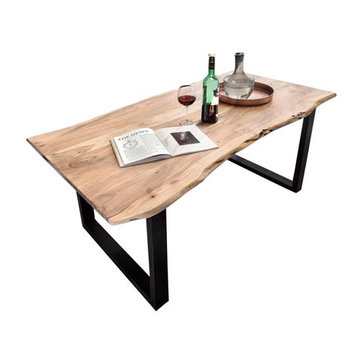 Tisch 200x100 Akazie Stahl Holztisch Esstisch Speisetisch Küchentisch Esszimmer