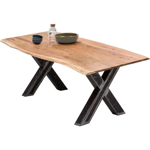 Tisch 180x90cm Akazie Metall Holztisch Esstisch Küchentisch Speisetisch Küche