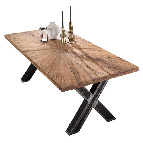 Tisch 180x100cm Teak Metall Esstisch Speisetisch Küchentisch Esszimmer