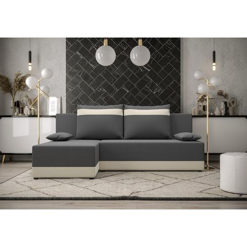 Ecksofa OLIVE – Dunkelgrau/Beige