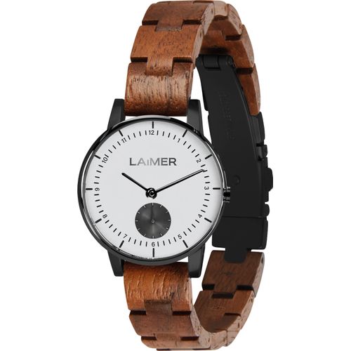 LAiMER Uhr Petra 0208 Nussholz, Edelstahl
