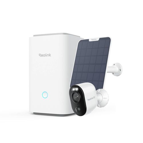Reolink Argus 3 Ultra+Solarpanel mit Home Hub, 4K 8MP Überwachungskamera Set Aussen Akku, Farbnachtsicht, 2.4/5GHz, Zentrale Verwaltung & Speicherung