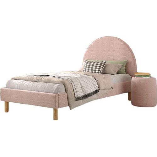 Polsterbett mit Hocker Karlotta 97x212x107 Holzwerkstoff Rosa