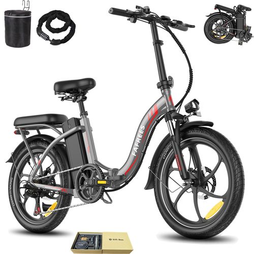 E-Klapprad 20 Zoll Rostbeständigkeit Aluminiumlegierung 36 V 20 Ah 720 Wh bis zu 110 - 150 km Wasserdicht IP54 mit 7 Gang, Grau