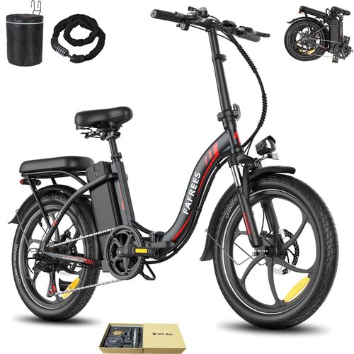 E-Klapprad 20 Zoll Rostbeständigkeit Aluminiumlegierung 36 V 20 Ah 720 Wh bis zu 110 - 150 km Wasserdicht IP54 mit 7 Gang, Schwarz