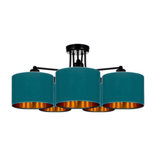Deckenlampe Türkis Lampe Leuchte Vintage Modern E27 Designerlauchte 5-flammig N230-E5-T