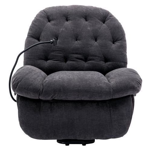 Stoff Elektrisch Relaxsessel Handyhalter Fernsehsessel Liegefunktion Massagesessel Fernbedienung Ruhesessel Liegesessel 92x100x104 cm Grau