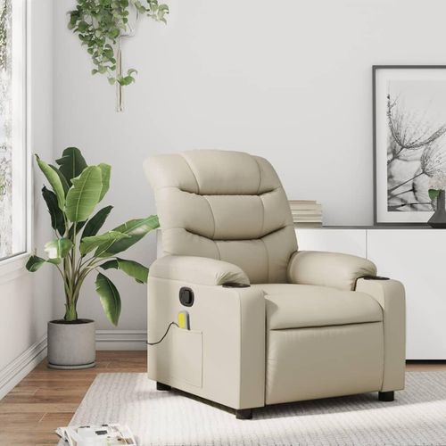 Massagesessel Creme Kunstleder 374141