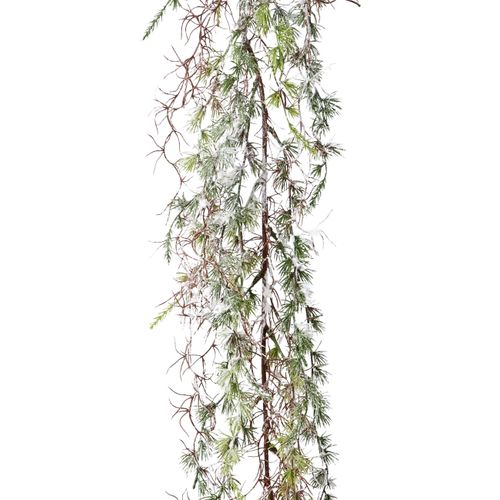 Creativ green Winterliche Kunstpflanze »Weihnachtsdeko, Weihnachtsgirlande«, Girlande mit künstlichem Schnee bedeckt, 180 cm