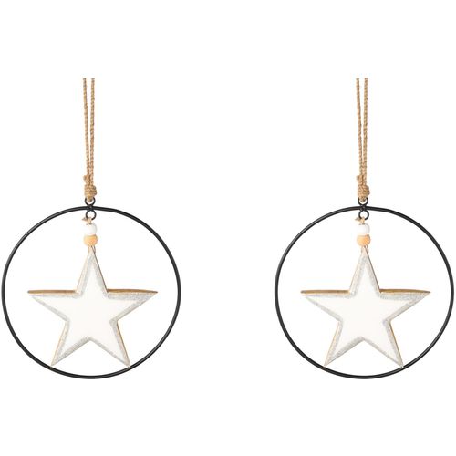 Creativ deco Dekostern »Weihnachtsstern, Weihnachtsdeko«, (2 St.), mit Enamel-Lackierung und Metallring, Durchmesser Stern 15 cm