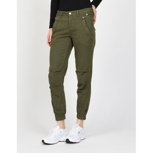 Relaxhose GANG "GANG Hosen Relaxed 94GERDA CARGO", Damen, Gr. 29, Normalgrößen, grün (avocado), 60% Baumwolle, 35% Viskose, 5% Elasthan, Hosen Relaxhose