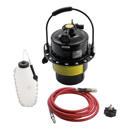 BGS technic Druckluft-Bremsenentlüfter 6260 g aus Kunststoff und Metall mit Druckluftflasche und Schlauch für Bremsen, 8315)