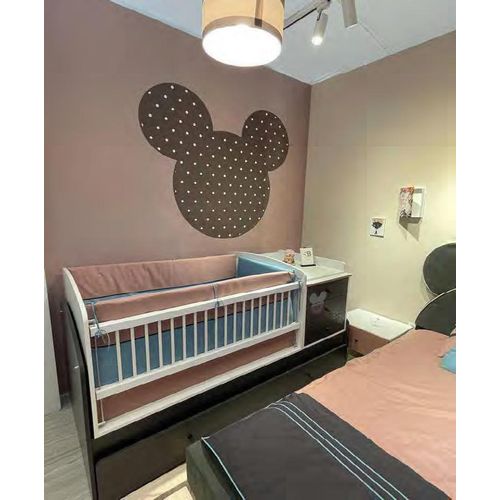 Babybett mit Wickeltisch Regal Kinder Säugling Betten Holz Bett Multifunktion