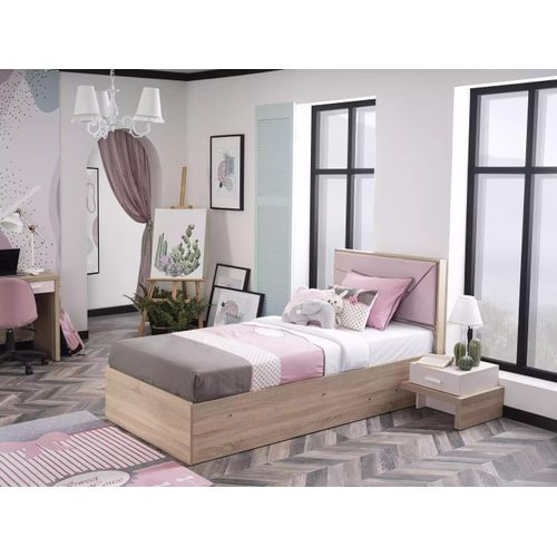 Kinderbett Bett Bettrahmen Holz Rosa Kinderzimmer Bettkasten Modern