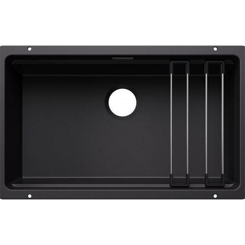 BLANCO ETAGON 700-U für Farbige Komponenten Einbauspüle SILGRANIT schwarz ab 80 cm ohne Ablauffernbedienung, mit Zubehör