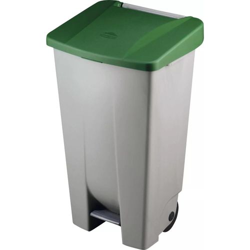 Tretabfalleimer grau/grün, Inhalt: 120 Liter