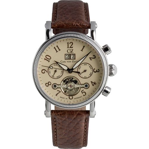 Carl von Zeyten CVZ0073CRS Titisee II Automatik beige braun Leder Herren Uhr NEU