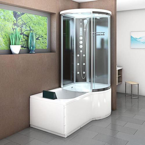 Kombination Badewanne Dusche K55-L33-EC Duschtempel 170x100 cm