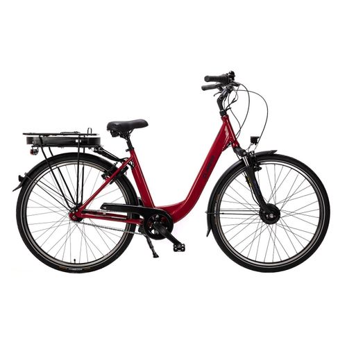 28 Zoll E Bike CLIMBER Elektro Fahrrad City Bike Shimano 7 Gang 36V 13Ah weinrot