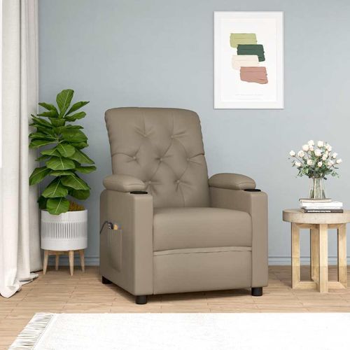 Massagesessel mit Aufstehhilfe Cappuccino-Braun Kunstleder