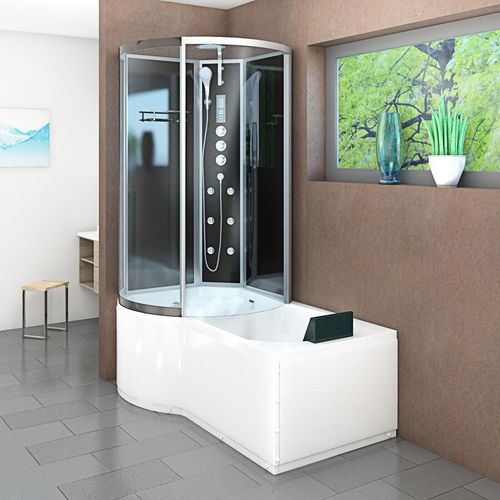Kombination Badewanne Dusche K50-R33 Duschtempel 100x170 cm