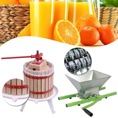 LARS360 7L Obstmühle Traubenmühle Apfelpresse & 18L Obstpresse Weinpresse Saftpresse Mechanisch mit Pressentuch für Obst Juicer DIY