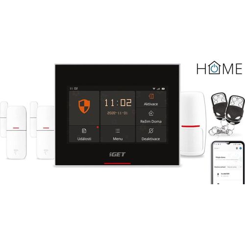 iGET HOME Alarm X5 - intelligente Alarmanlage Wi-Fi mit Touch-LCD, iGET HOME App