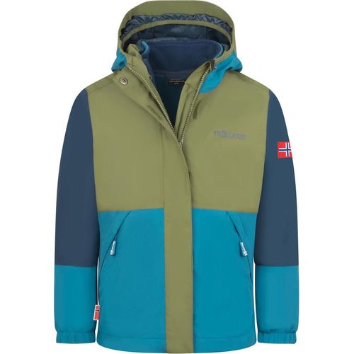 Trollkids Kinder Kjerag 3in1 Jacke pine green/mystic blue 164