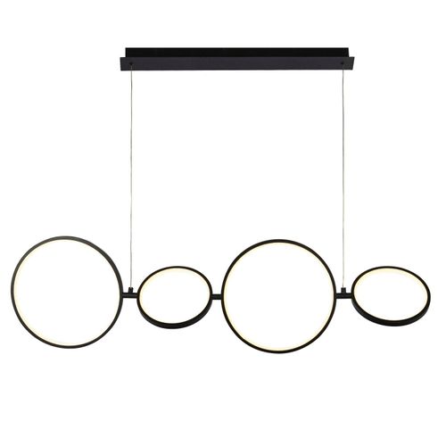 Pendelleuchte Metall Aluminium LED H: max. 150 cm Schwarz Weiß länglich warmweißes Licht 3000 K 1239 lm