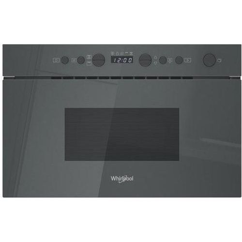 Mikrowelle WHIRLPOOL, Einbau, 750/700 W, Volumen 22 l, Grill, weißes Glas + Edelstahl