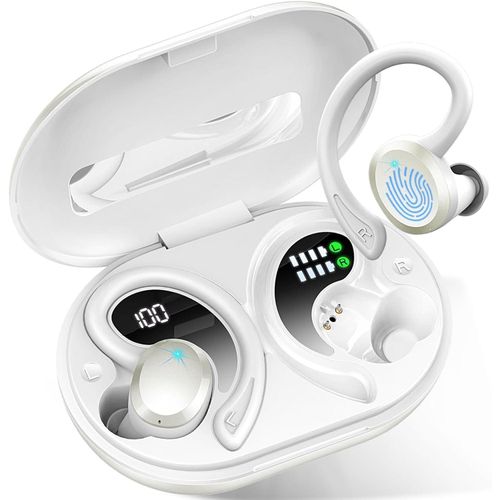 Kopfhörer Bluetooth,HiFi Stereo Tiefer Bass Wireless Earbuds,4 ENC Noise Cancelling Mics,USB-C LED-Anzeige,IP7Wasserdicht in Ear Ohrhörer mit Ohrhaken