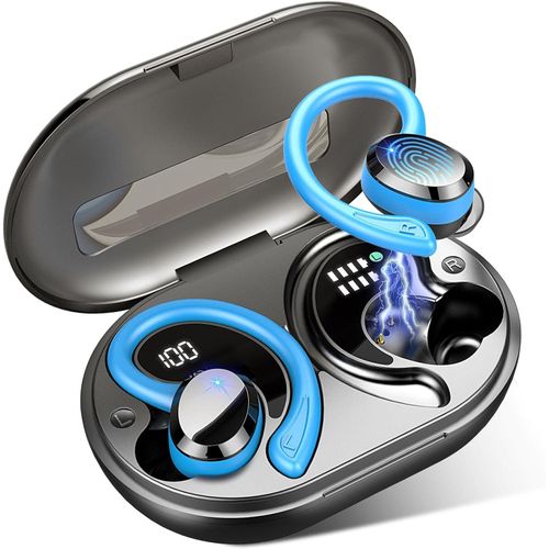 Kopfhörer Bluetooth,HiFi Stereo Tiefer Bass Wireless Earbuds,4 ENC Noise Cancelling Mics,USB-C LED-Anzeige,IP7Wasserdicht in Ear Ohrhörer mit Ohrhaken
