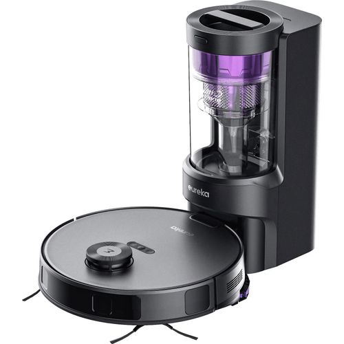 Eureka Color: Black; Simultaneous dry and wet cleaning, Multi Cyclone Station (Bagless - No need for bags replacement), Navigation: Lidar+PSD,Suction power: 4000Pa, 5200mAh battery - up to 180 min. work time, Water Flow Levels: 4, Automa
