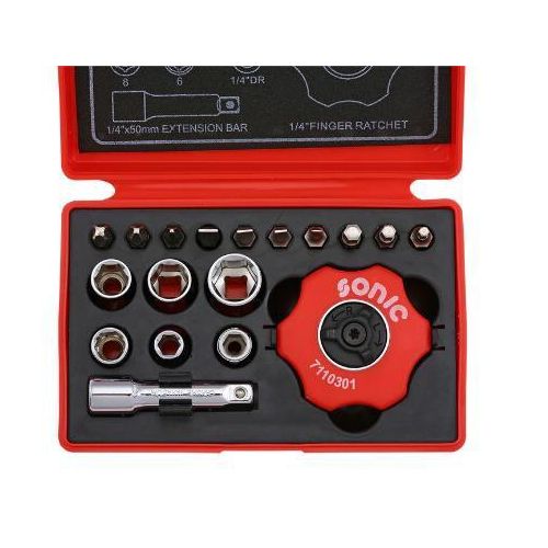 SONIC Werkzeugset 101901 Werkzeugsatz,Steckschlüsselsatz,Werkzeug Set,Werkzeug Kit