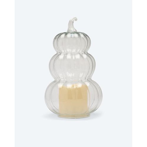 Glaskürbisse mit LED-Kerze