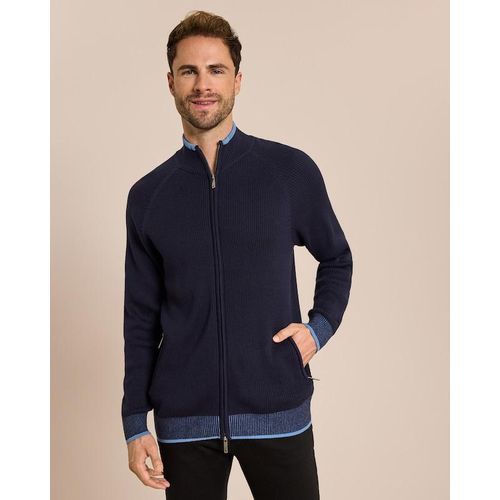 Strickjacke Rippe Kontrastdetails