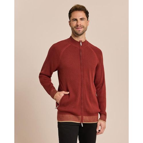 Strickjacke Rippe Kontrastdetails