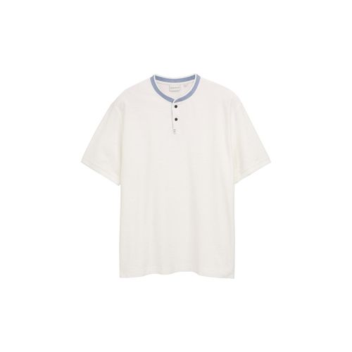 TOM TAILOR Herren Plus Size - Poloshirt mit Stehkragen, weiß, Uni, Gr. 3XL
