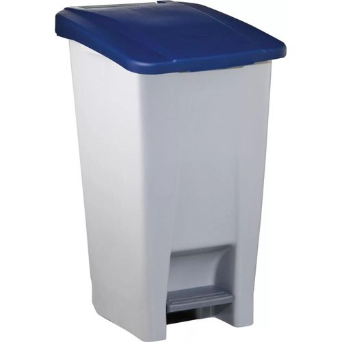Tretabfalleimer grau/blau, Inhalt: 60 Liter