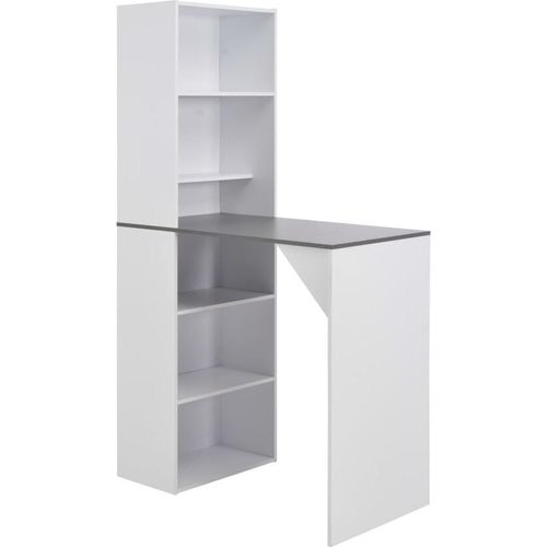 Bartisch mit Schrank Weiß 115x59x200 cm