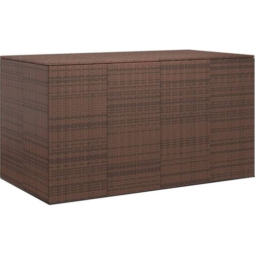 Garten-Kissenbox PE Rattan 194x100x103 cm Braun