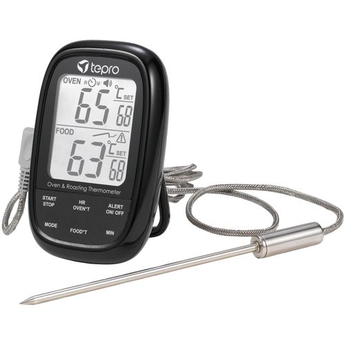 Grillthermometer TEPRO, schwarz, B:7,1 H:10,9 T:2,8, Temperaturmessgeräte, mit Dualsensor