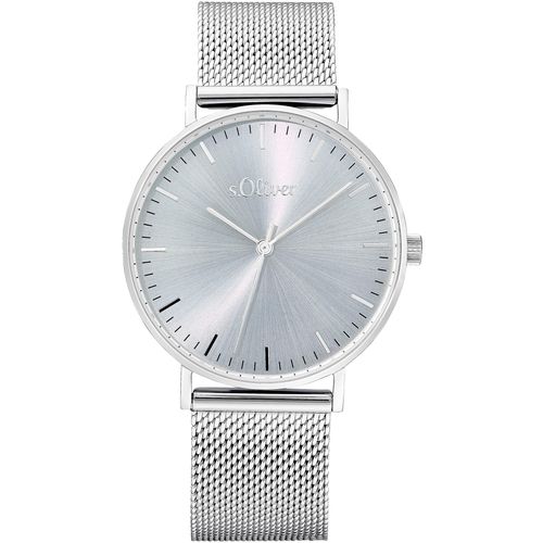Quarzuhr S.OLIVER, silber (silberfarben), Armbanduhren, Damen, Armbanduhr, Damenuhr, analog, Edelstahlarmband